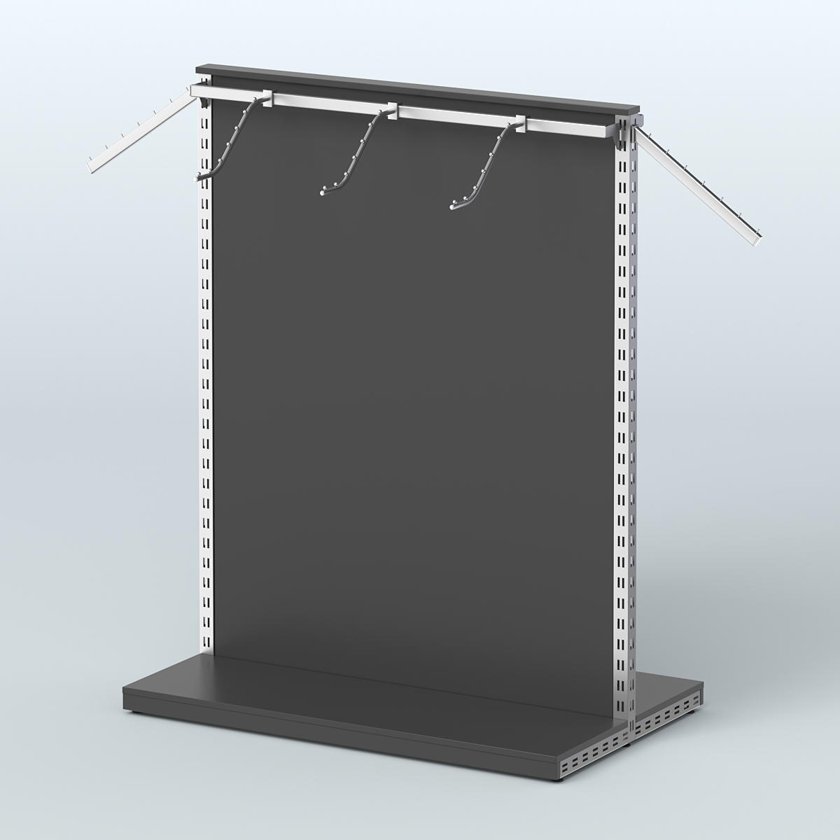 Система ЭЛЕГАНТ островная с ДСП и двумя поручнями под навесные кронштейны №3 Черный