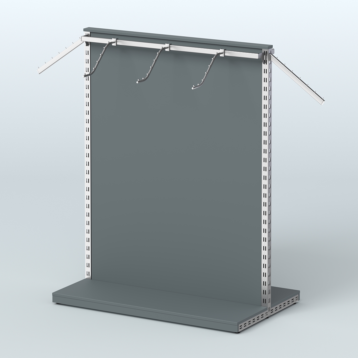 Система ЭЛЕГАНТ островная с ДСП и двумя поручнями под навесные кронштейны №3 Темно-Серый