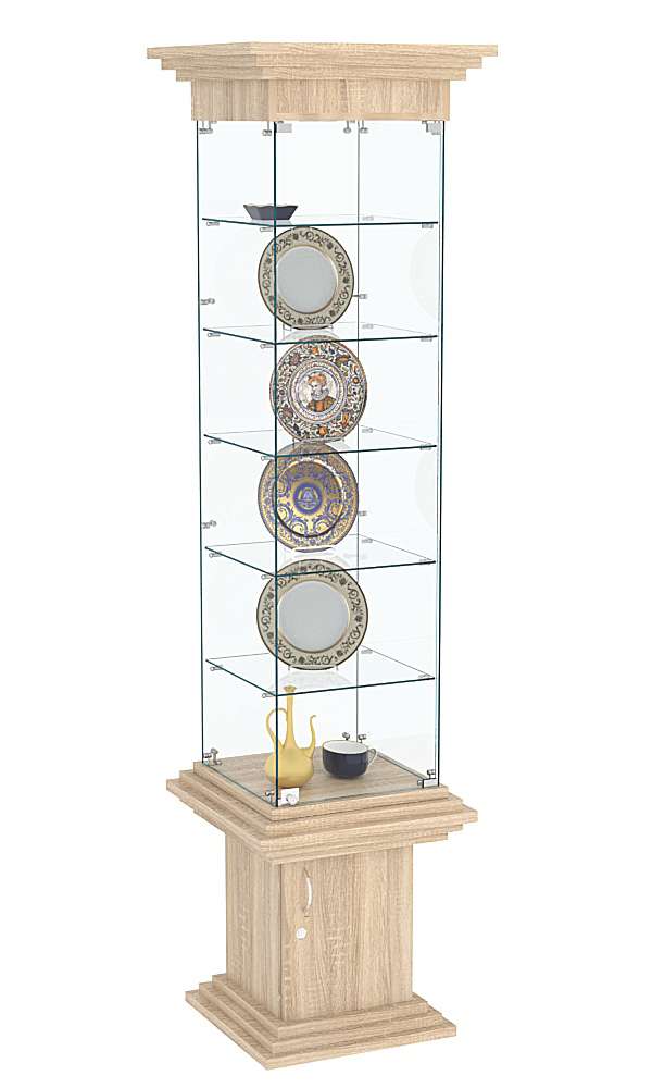 Витрина стаканчик с пятью полками КОЛОСС №502 Дуб сонома