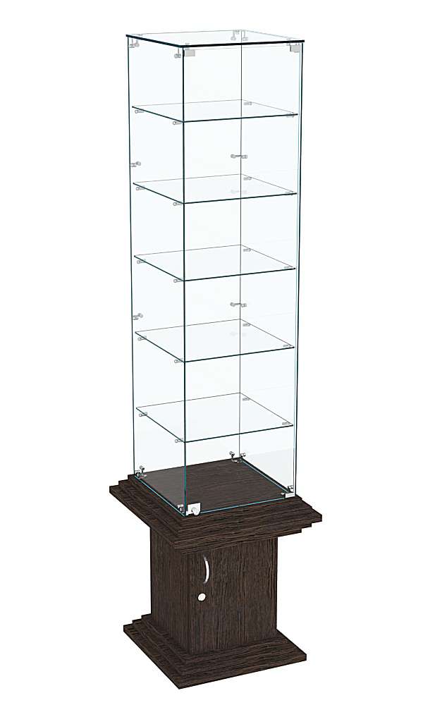 Витрина стаканчик с пятью полками прозрачная КОЛОСС №506 Дуб Венге