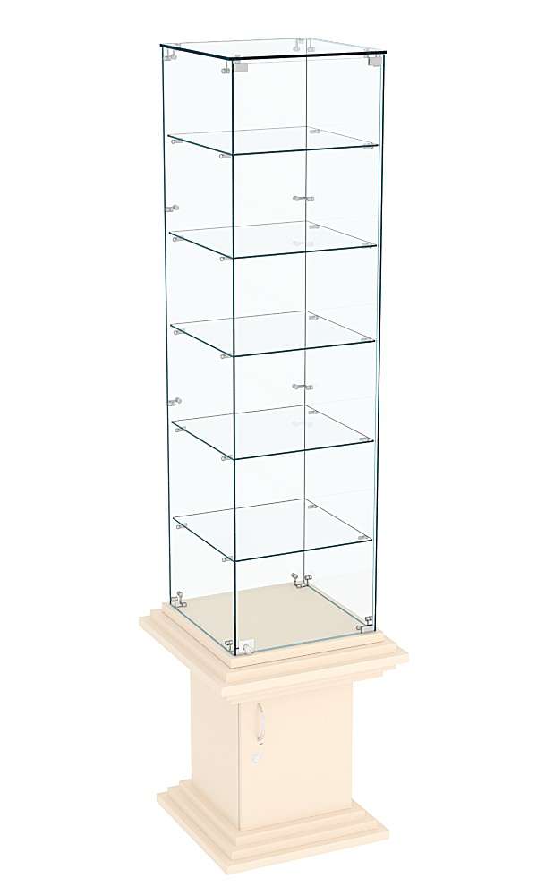 Витрина стаканчик с пятью полками прозрачная КОЛОСС №506 Крем Вайс