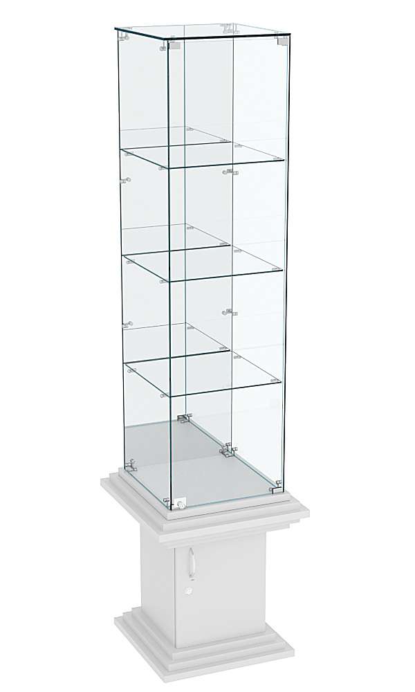 Витрина стаканчик с тремя полками и зеркалом КОЛОСС №8 Серый