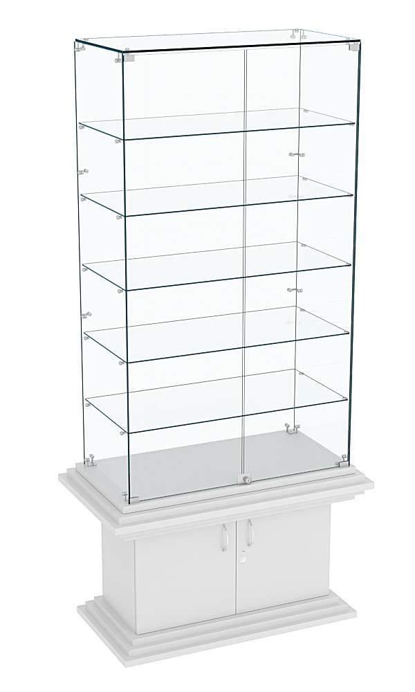 Витрина широкая прозрачная с 5-ю полками КОЛОСС №505 Серый