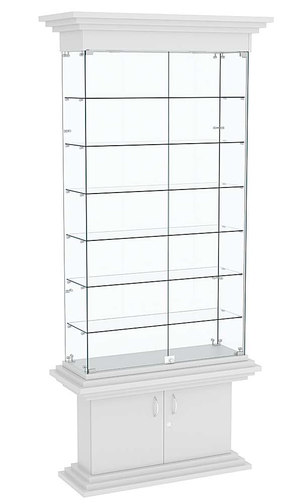 Стеклянная узкая витрина КОЛОСС №31 Серый