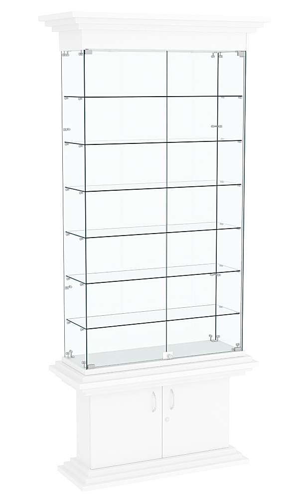 Стеклянная узкая витрина КОЛОСС №31 Белый