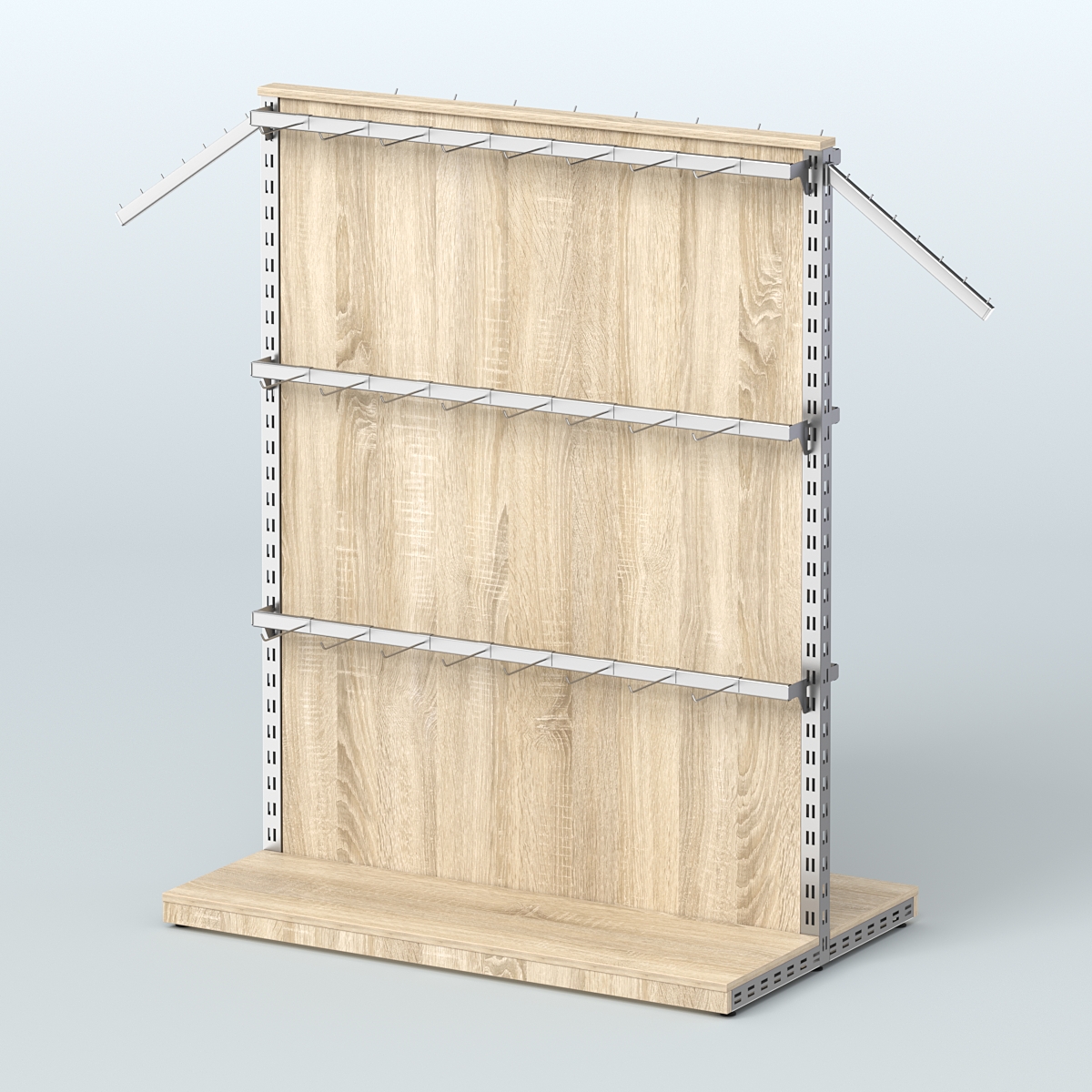 Система ЭЛЕГАНТ островная с ДСП и шестью поручнями под навесные кронштейны №4 Дуб сонома