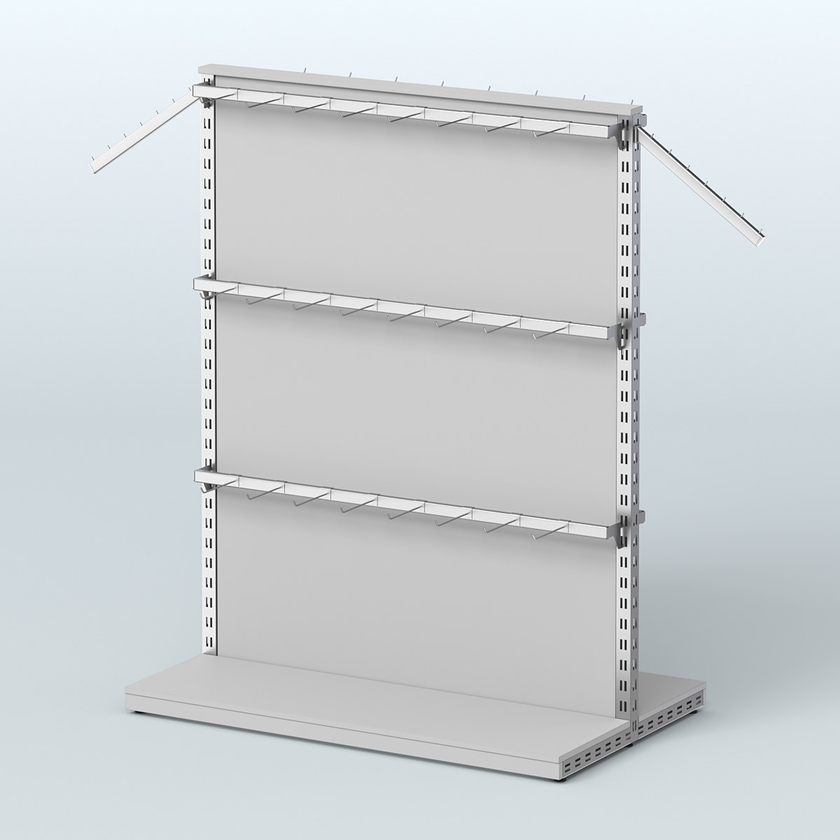 Система ЭЛЕГАНТ островная с ДСП и шестью поручнями под навесные кронштейны №4 Серый