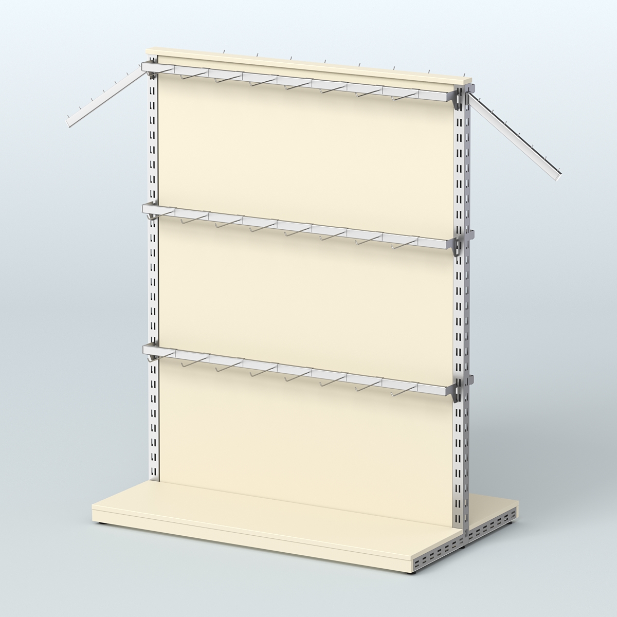 Система ЭЛЕГАНТ островная с ДСП и шестью поручнями под навесные кронштейны №4 Крем Вайс