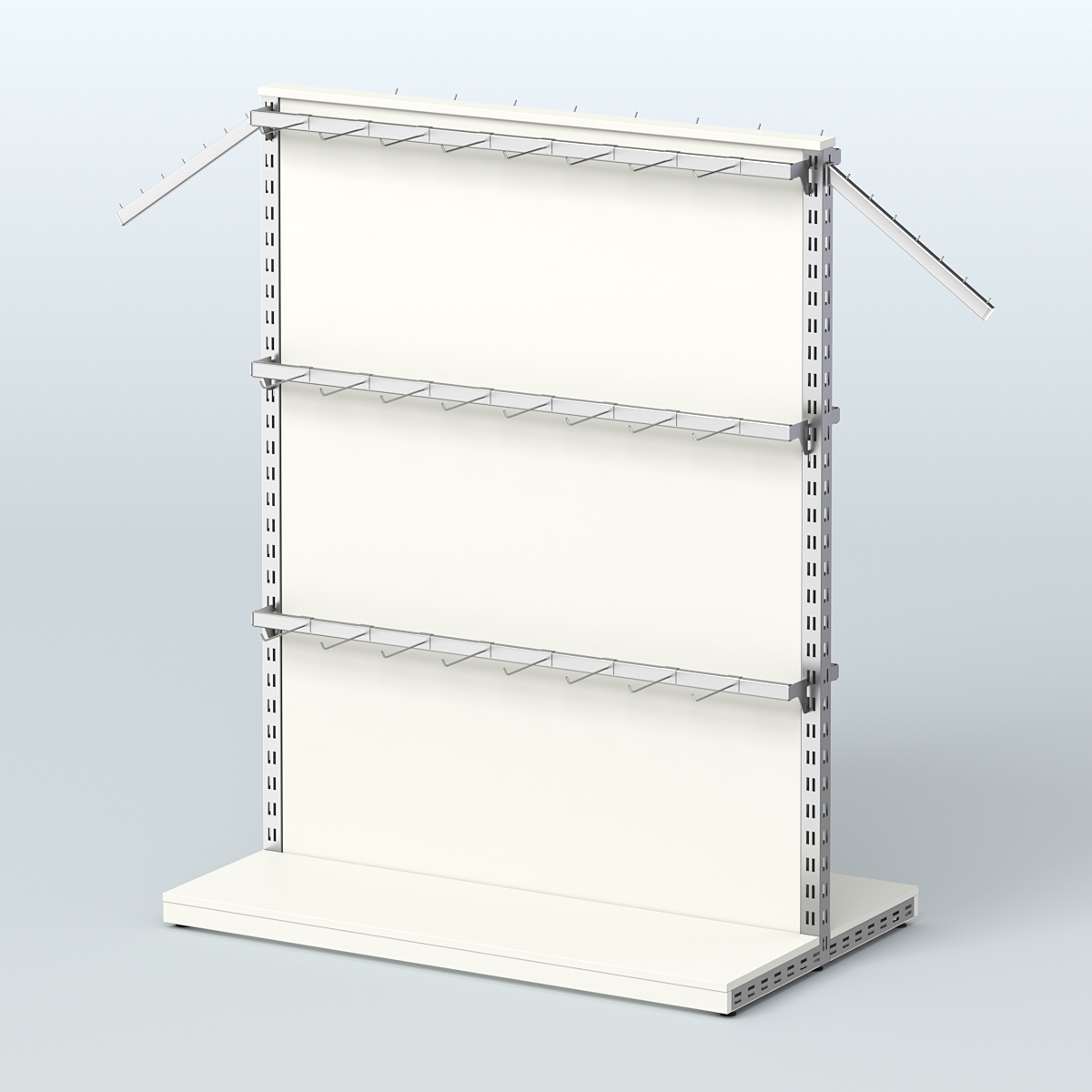 Система ЭЛЕГАНТ островная с ДСП и шестью поручнями под навесные кронштейны №4 Белый