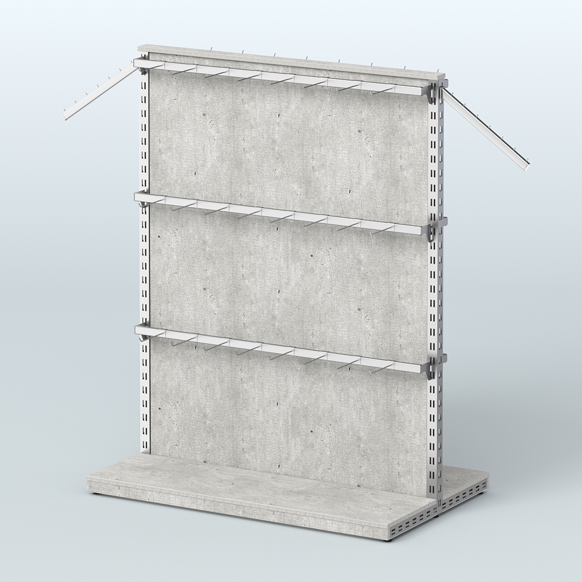 Система ЭЛЕГАНТ островная с ДСП и шестью поручнями под навесные кронштейны №4 Метрополитан Грей