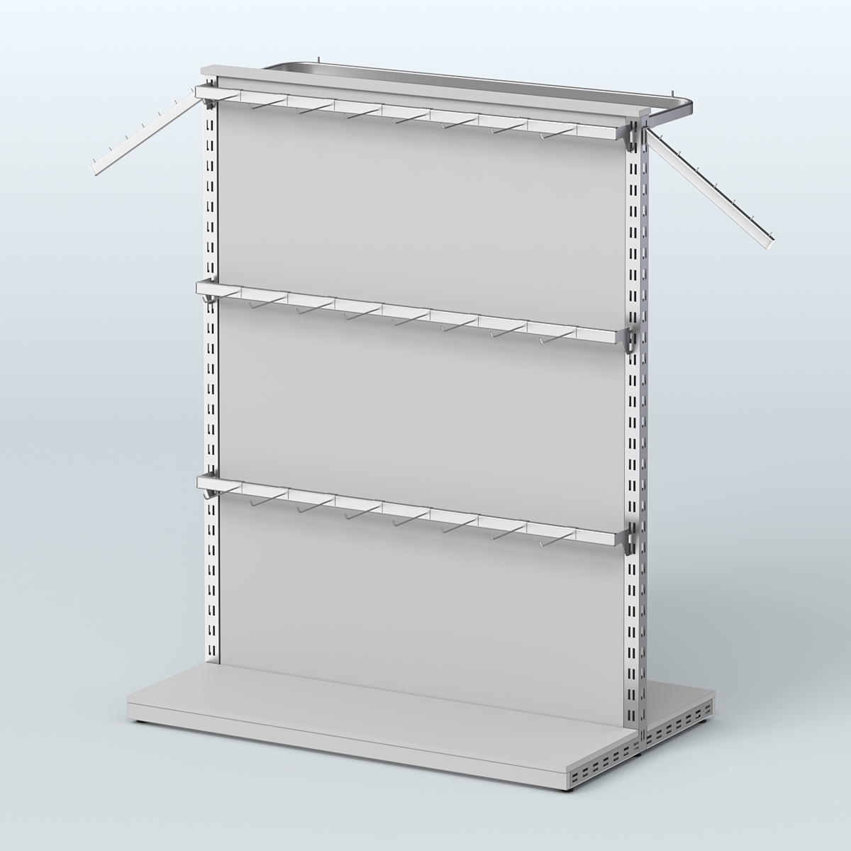 Система ЭЛЕГАНТ островная с разделителем из ДСП и четырьмя поручнями №5 Серый