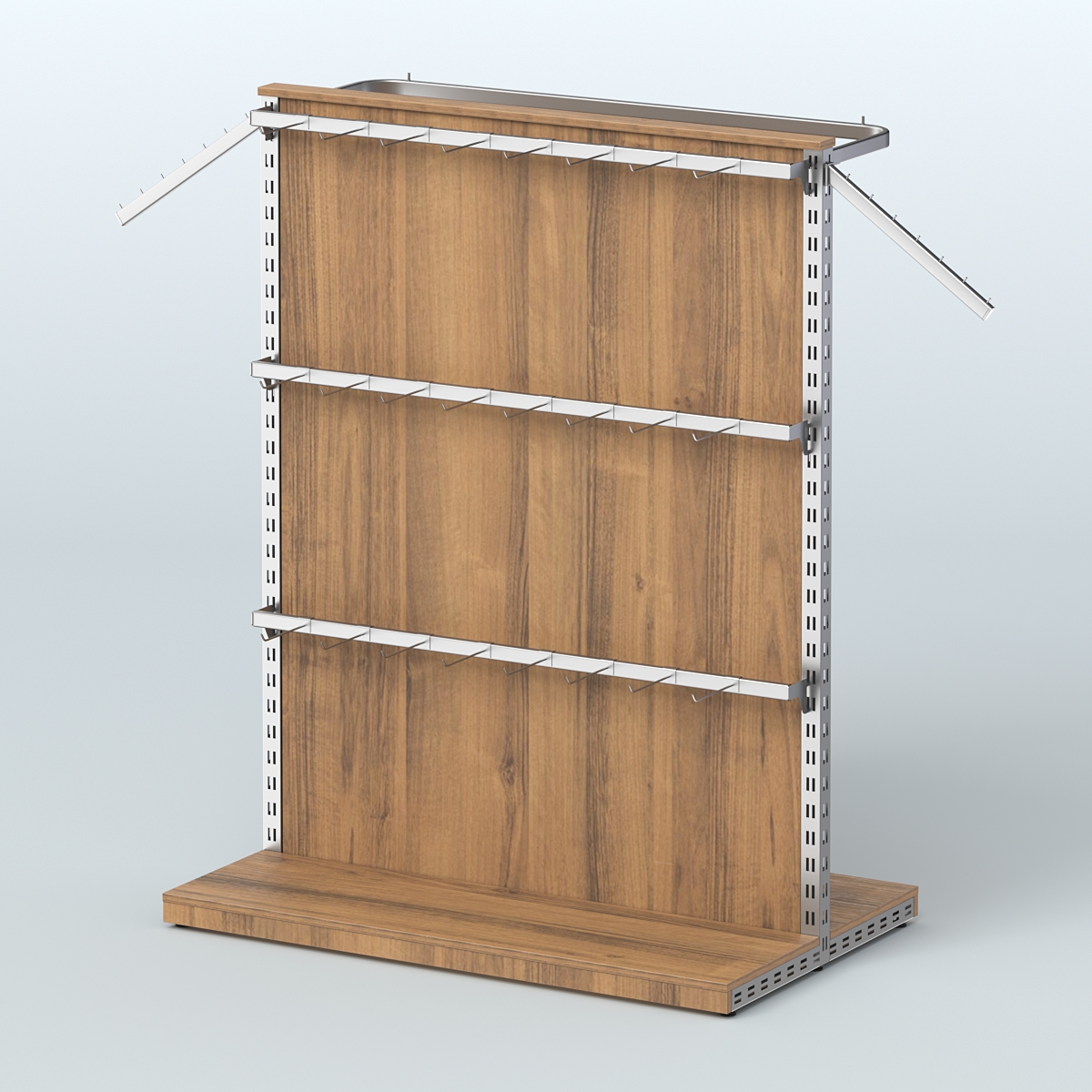 Система ЭЛЕГАНТ островная с разделителем из ДСП и четырьмя поручнями №5 Орех