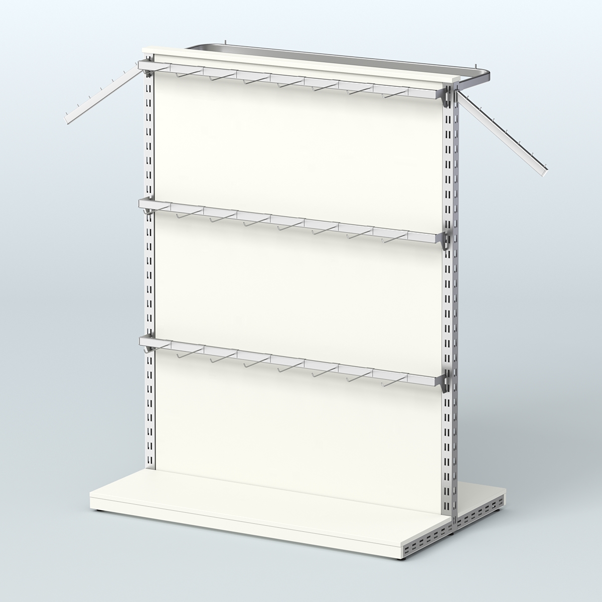 Система ЭЛЕГАНТ островная с разделителем из ДСП и четырьмя поручнями №5 Белый