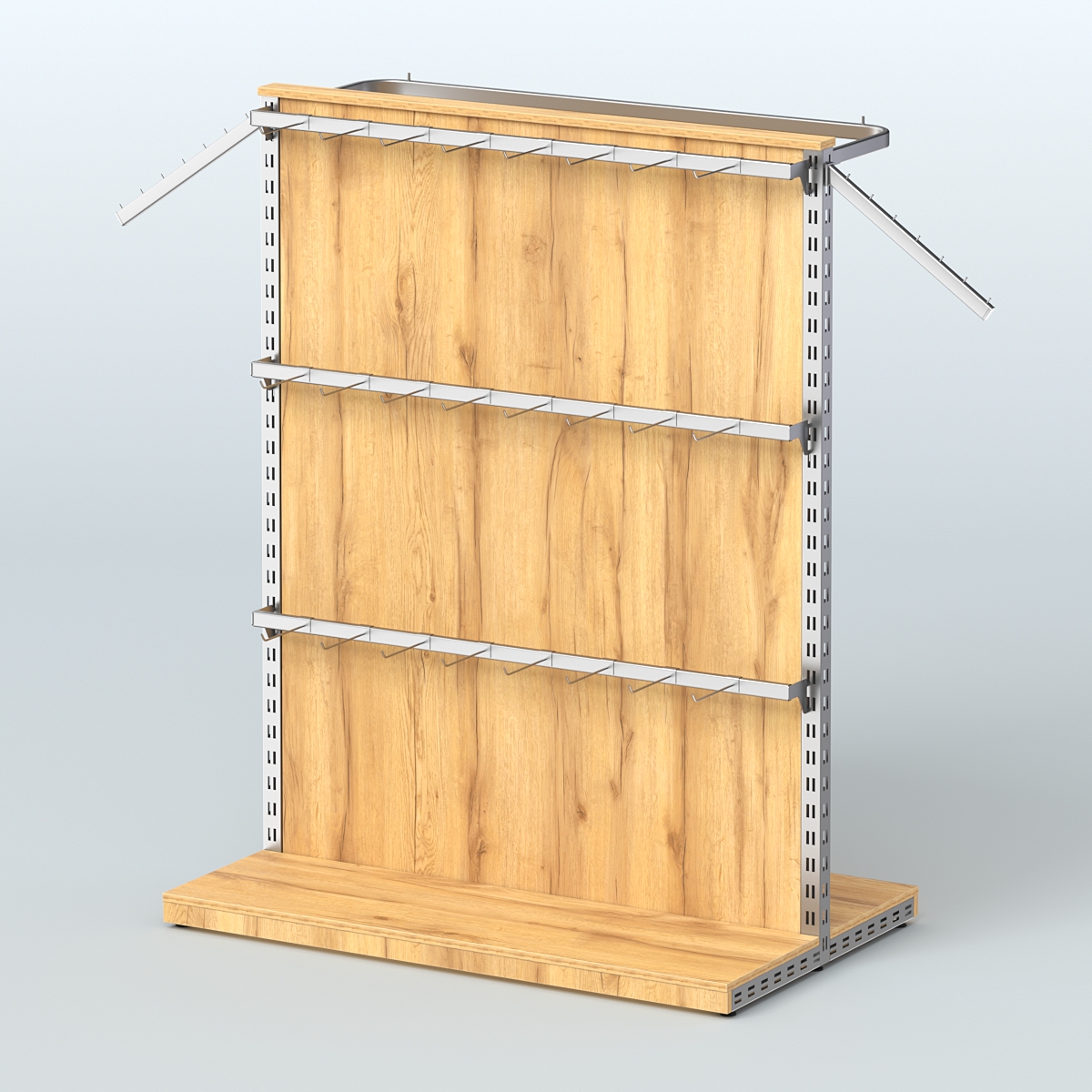 Система ЭЛЕГАНТ островная с разделителем из ДСП и четырьмя поручнями №5 Дуб Золотистый