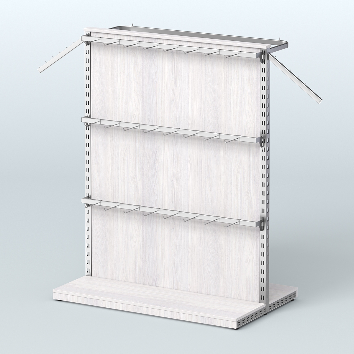 Система ЭЛЕГАНТ островная с разделителем из ДСП и четырьмя поручнями №5 Ясень Анкор светлый