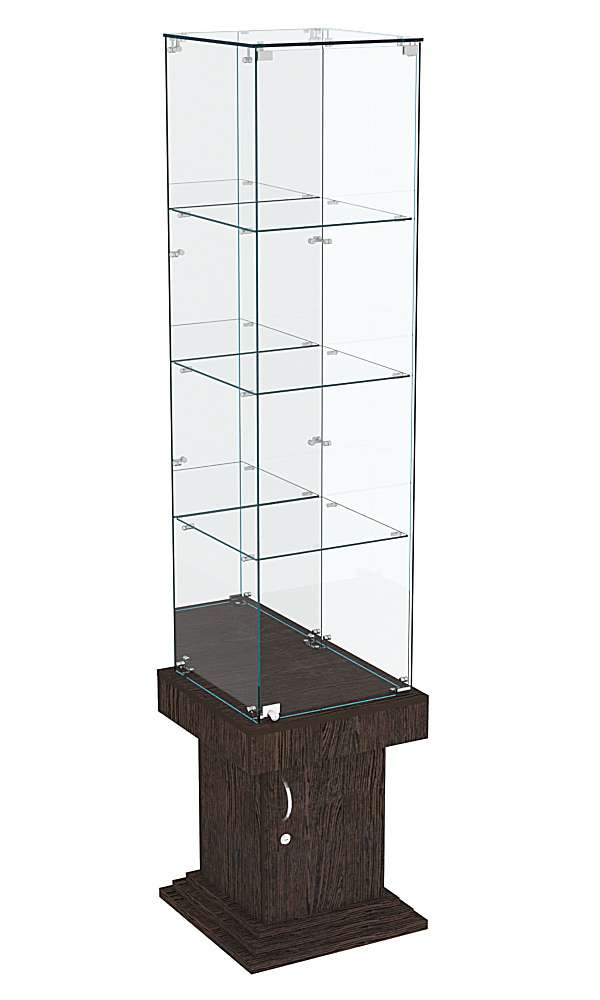 Витрина стаканчик с тремя полками и зеркалом ДОНЖОН №8 Дуб Венге