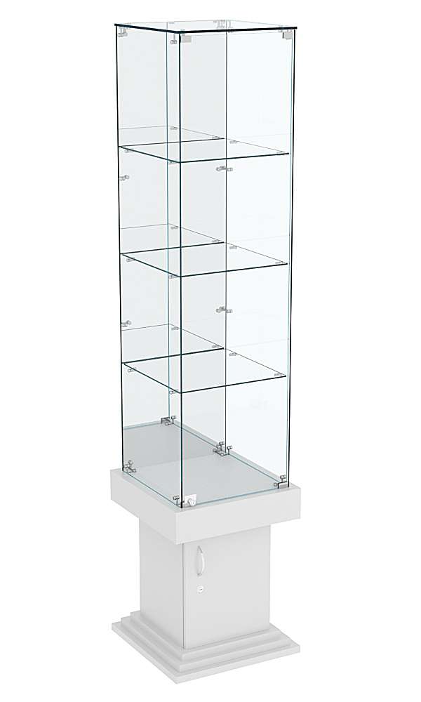 Витрина стаканчик с тремя полками и зеркалом ДОНЖОН №8 Серый