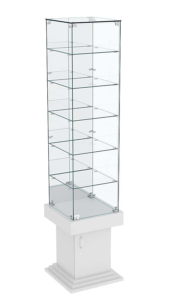 Витрина ДОНЖОН №508 с полками и зеркальной задней стенкой Серый