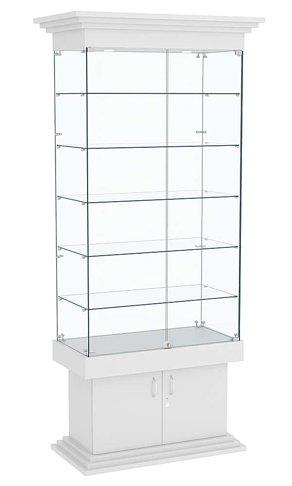 Витрина с дверками широкая с 5-ю полками ДОНЖОН №501 Серый