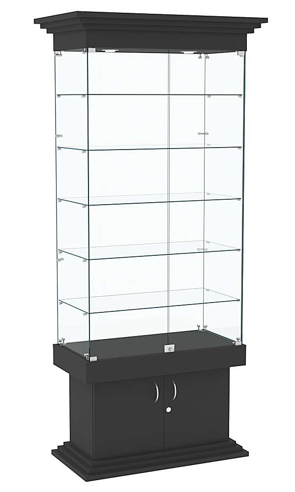 Витрина с дверками широкая с 5-ю полками ДОНЖОН №501 Черный