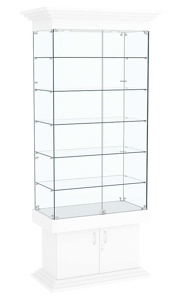 Витрина с дверками широкая с 5-ю полками ДОНЖОН №501 Белый