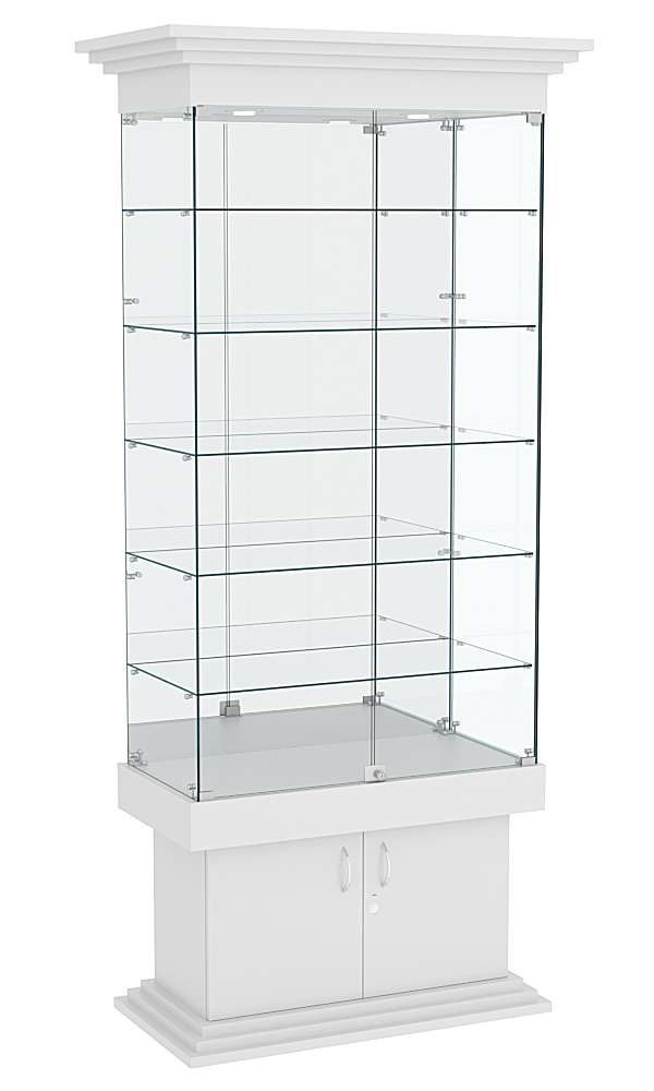 Витрина широкая с 5-ю полками и зеркалом ДОНЖОН №503 Серый