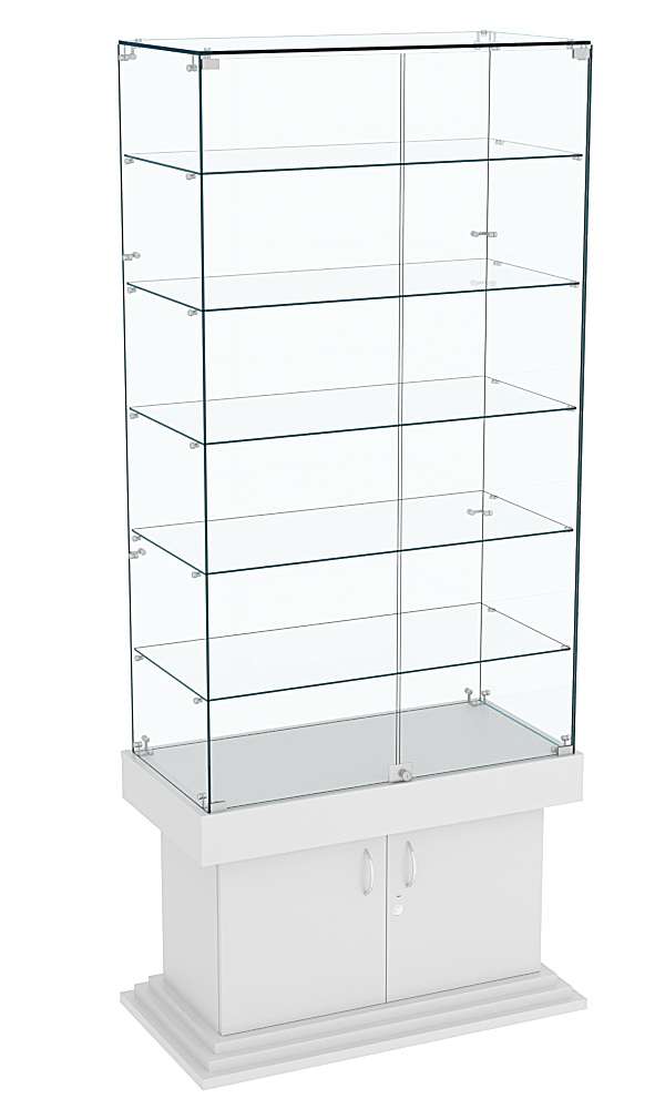 Витрина широкая прозрачная с 5-ю полками ДОНЖОН №505 Серый
