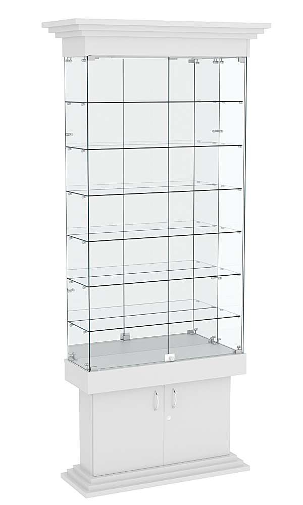 Витрина узкая с 6-ю полками и подсветкой ДОНЖОН №32 Серый