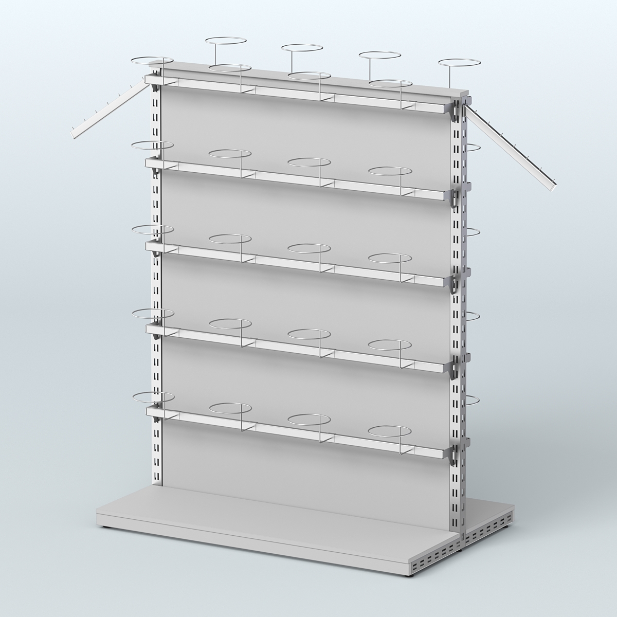 Система ЭЛЕГАНТ островная с разделительной панелью из ДСП для головных уборов Серый