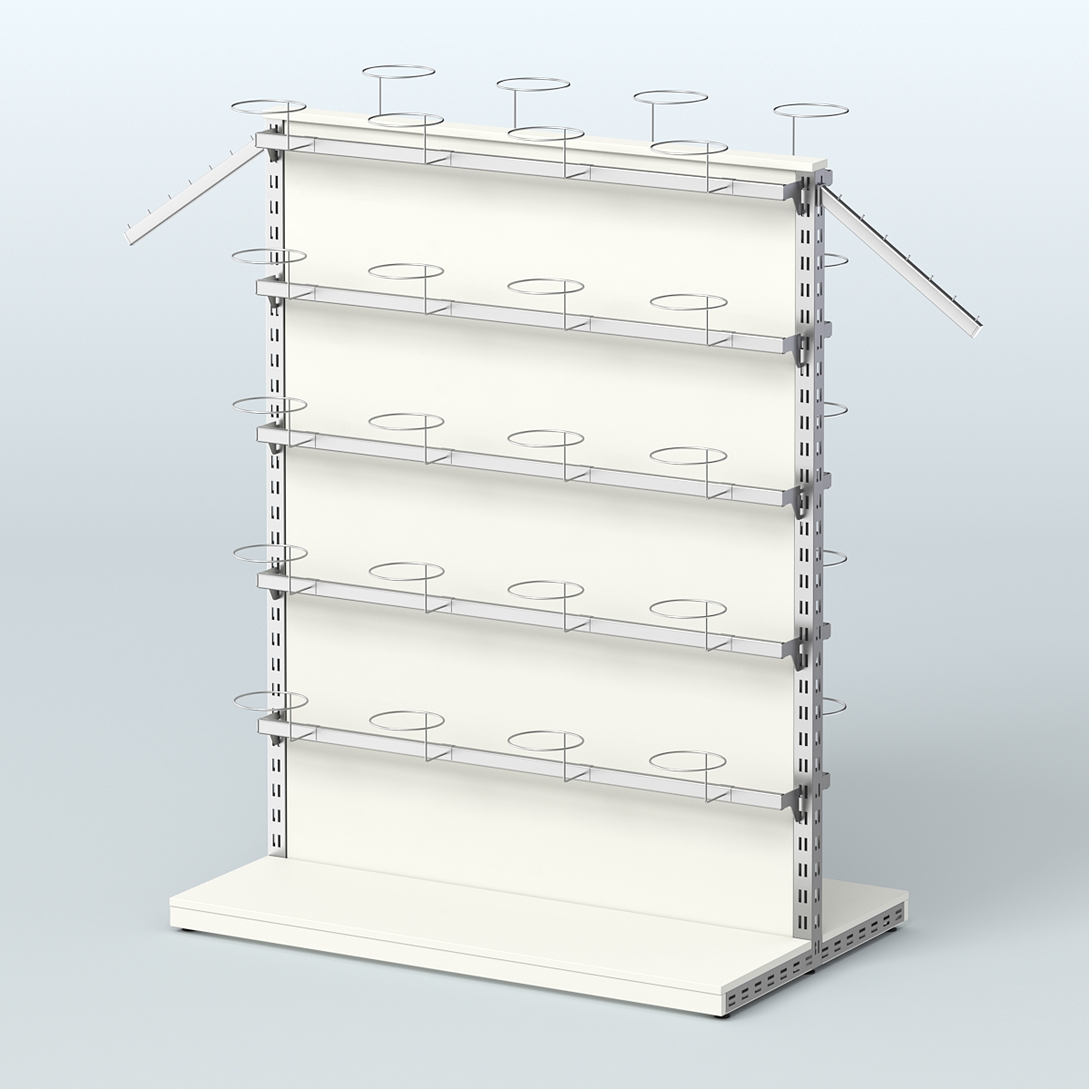 Система ЭЛЕГАНТ островная с разделительной панелью из ДСП для головных уборов Белый