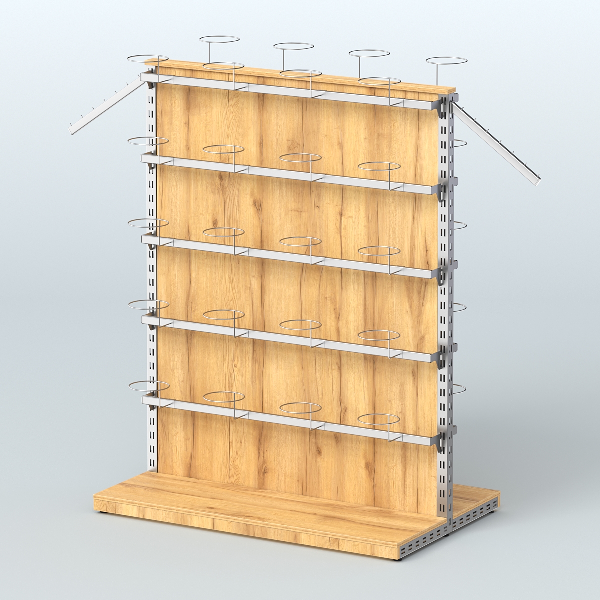 Система ЭЛЕГАНТ островная с разделительной панелью из ДСП для головных уборов Дуб Золотистый