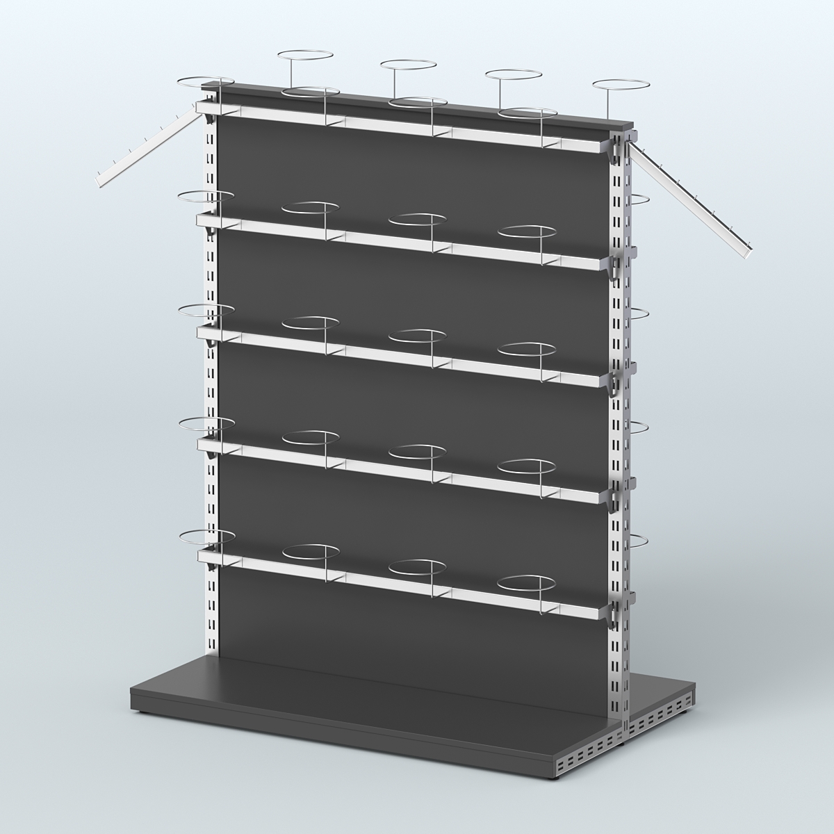 Система ЭЛЕГАНТ островная с разделительной панелью из ДСП для головных уборов Черный