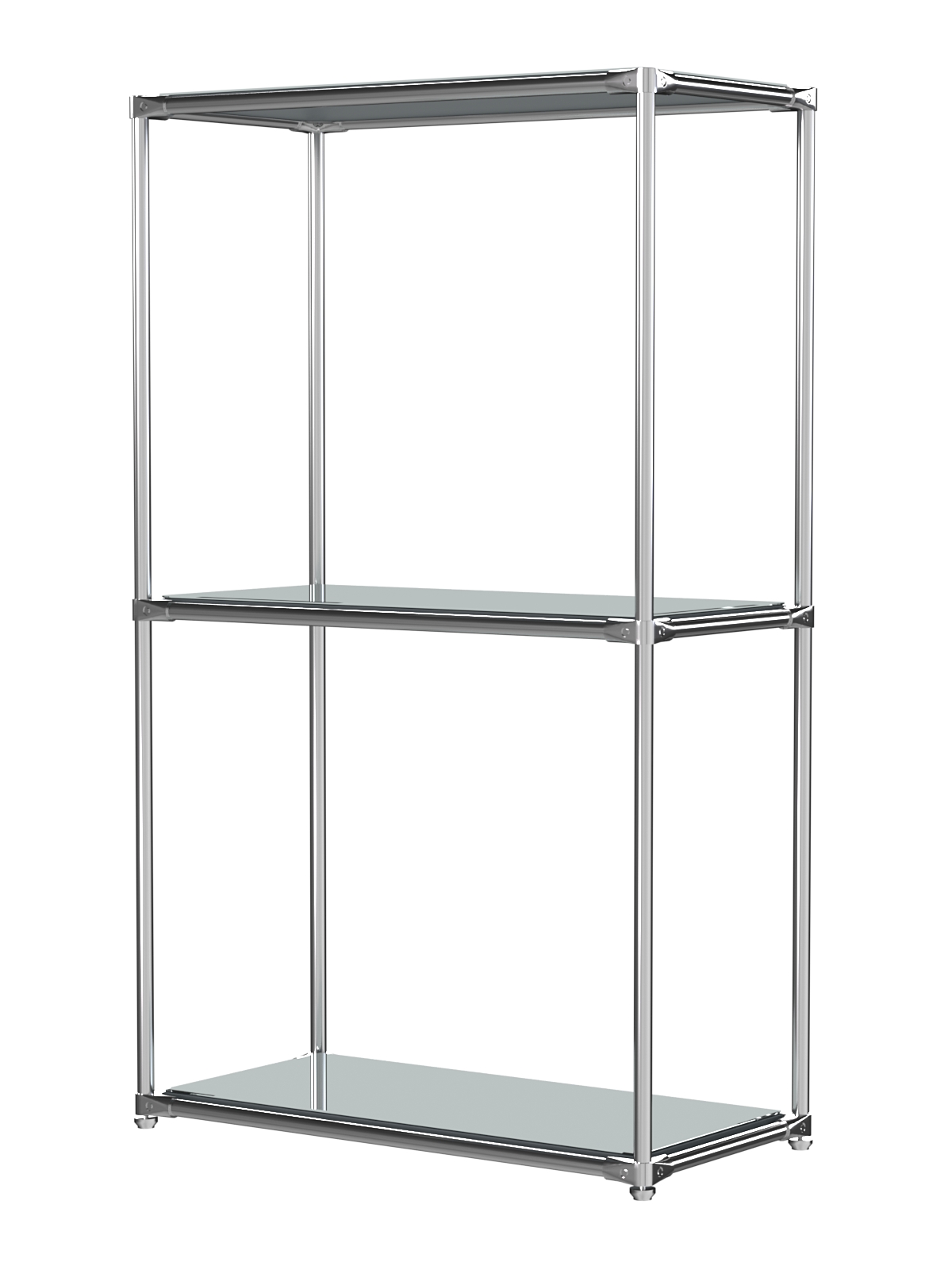 Хромированный стеллаж СТИЛЬ №2а-4 с зеркалами Темно-Серый