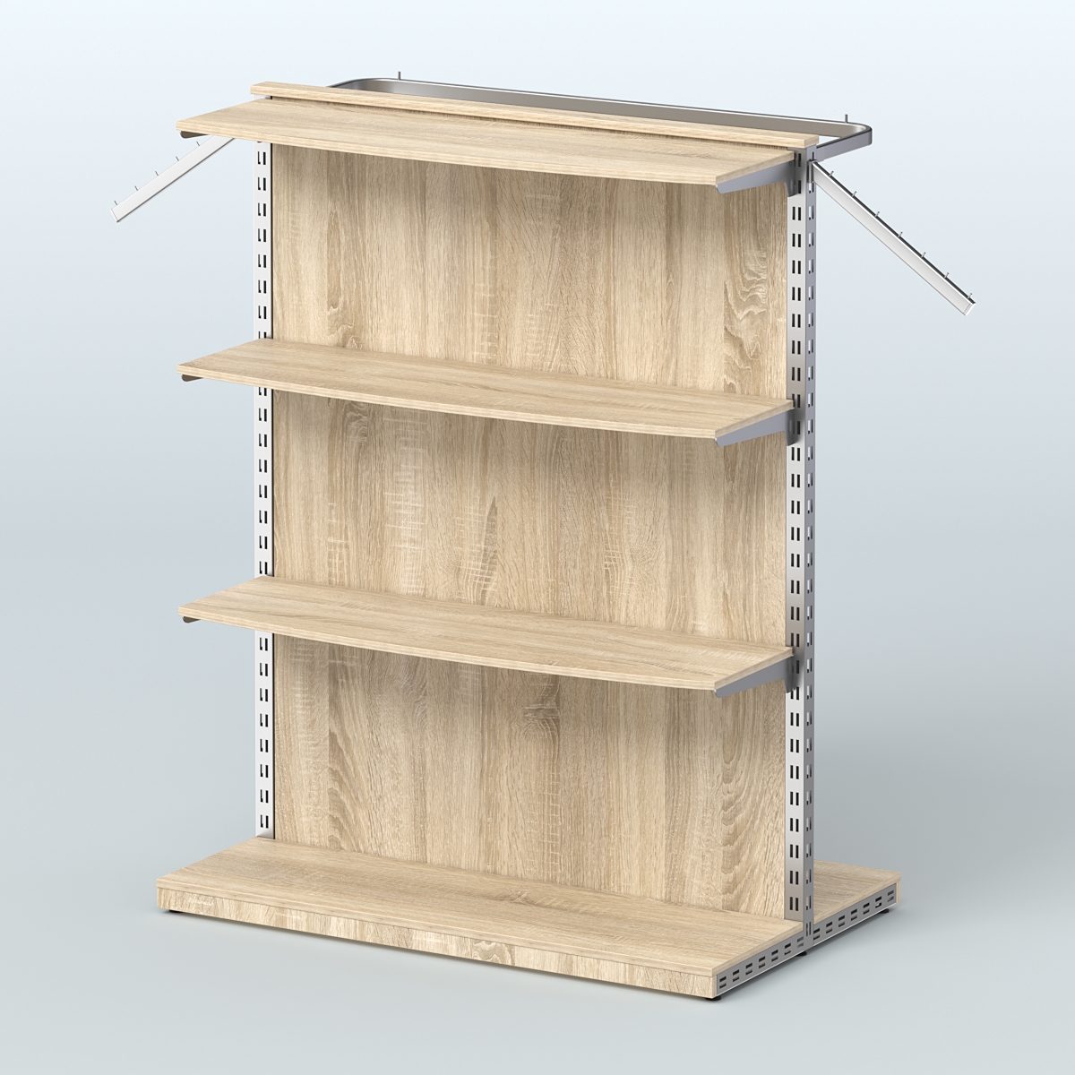 Система ЭЛЕГАНТ островная с тремя полками и задней стенкой из ДСП №9 Дуб сонома