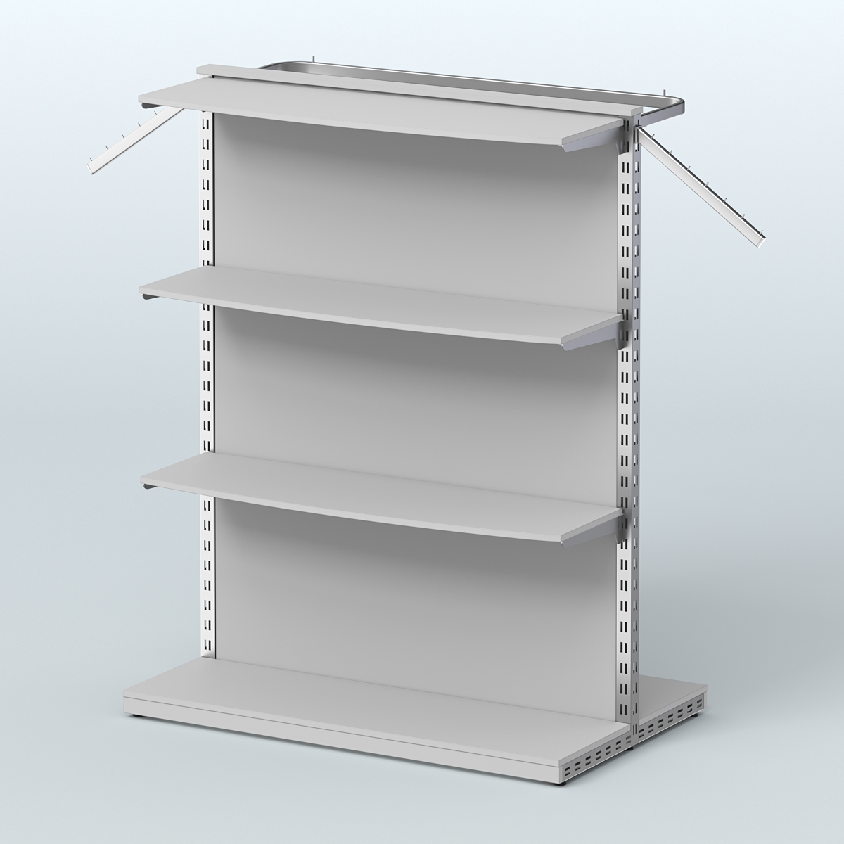 Система ЭЛЕГАНТ островная с тремя полками и задней стенкой из ДСП №9 Серый