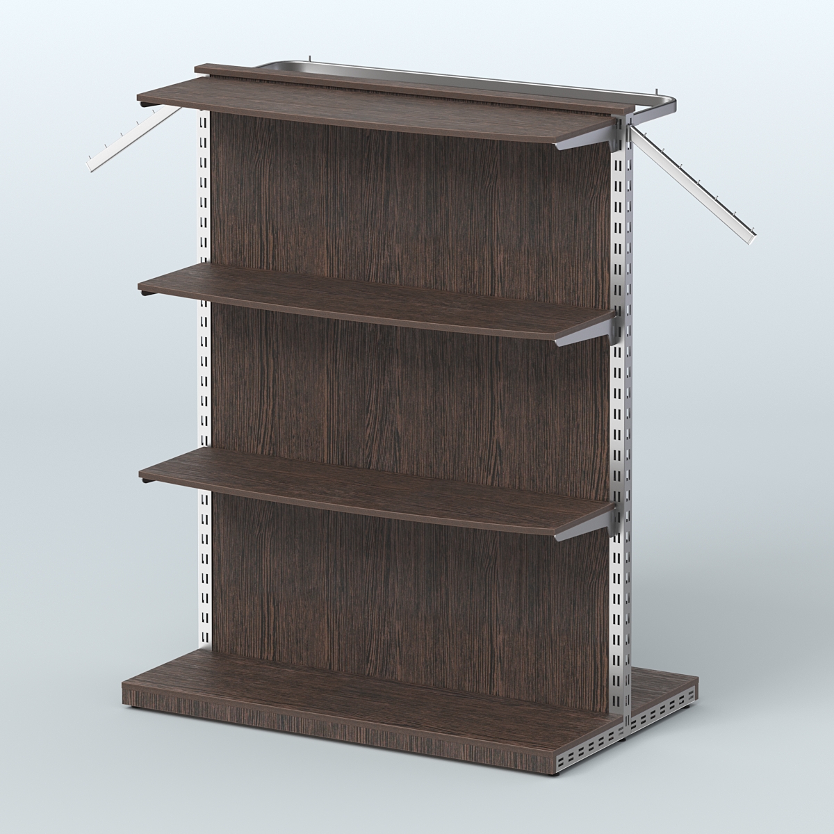 Система ЭЛЕГАНТ островная с тремя полками и задней стенкой из ДСП №9 Дуб Венге