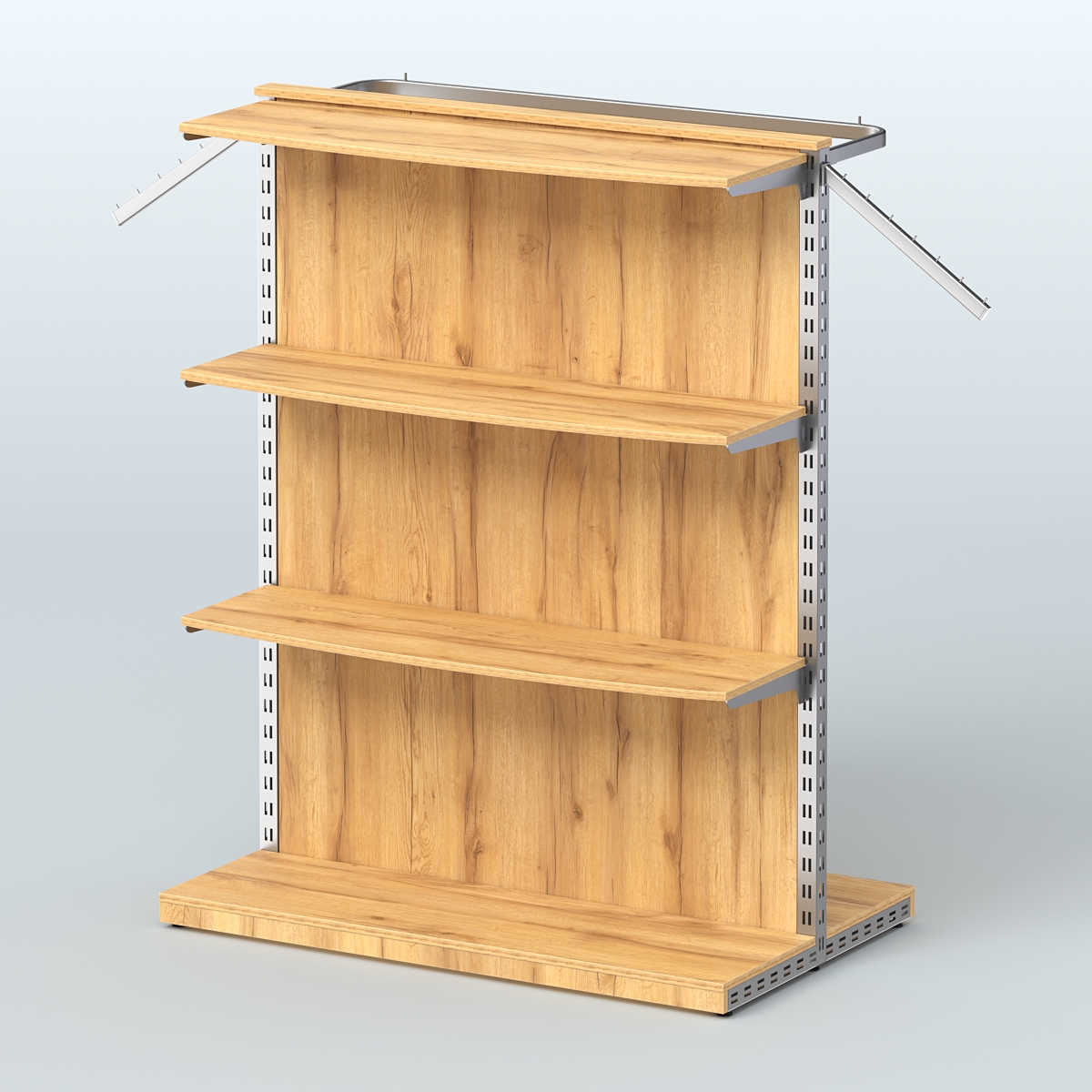 Система ЭЛЕГАНТ островная с тремя полками и задней стенкой из ДСП №9 Дуб Золотистый