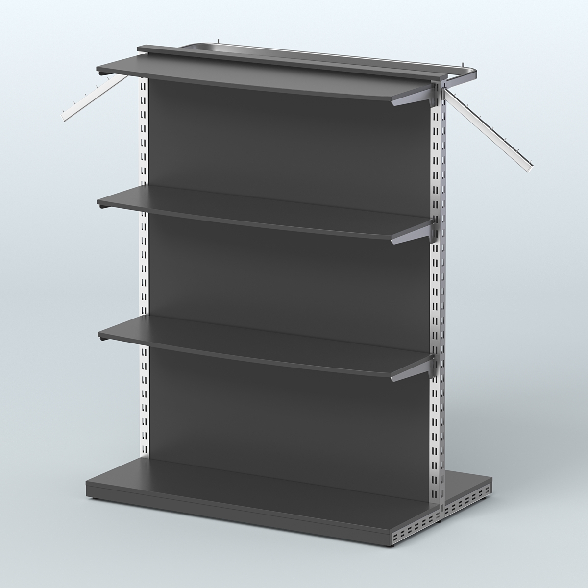 Система ЭЛЕГАНТ островная с тремя полками и задней стенкой из ДСП №9 Черный