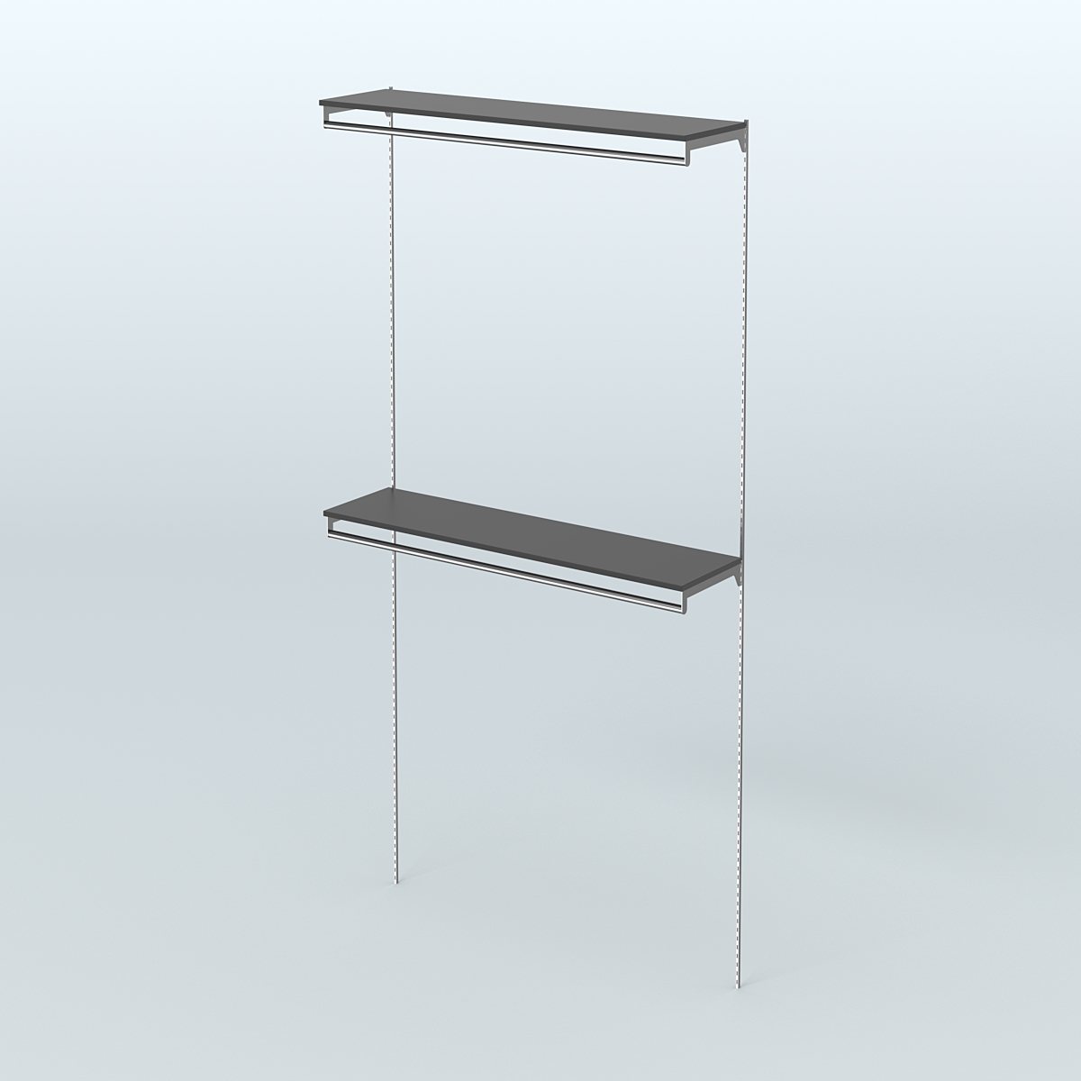 Модульная система Neo Fix №10 с двумя сборными поручнями и полками ДСП 16 мм (1200 мм) Черный