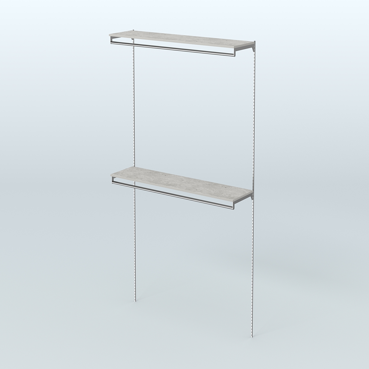 Модульная система Neo Fix №10 с двумя сборными поручнями и полками ДСП 16 мм (1200 мм) Метрополитан Грей