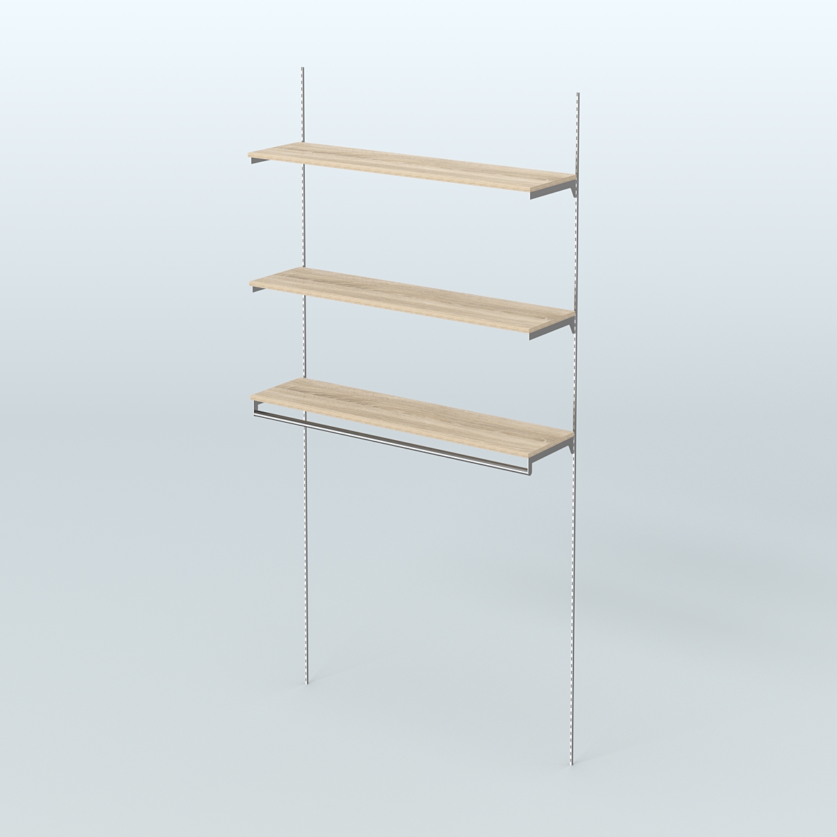 Модульная система Neo Fix №13 со сборным поручнем и тремя полками ДСП 16 мм (1200 мм) Дуб Сонома