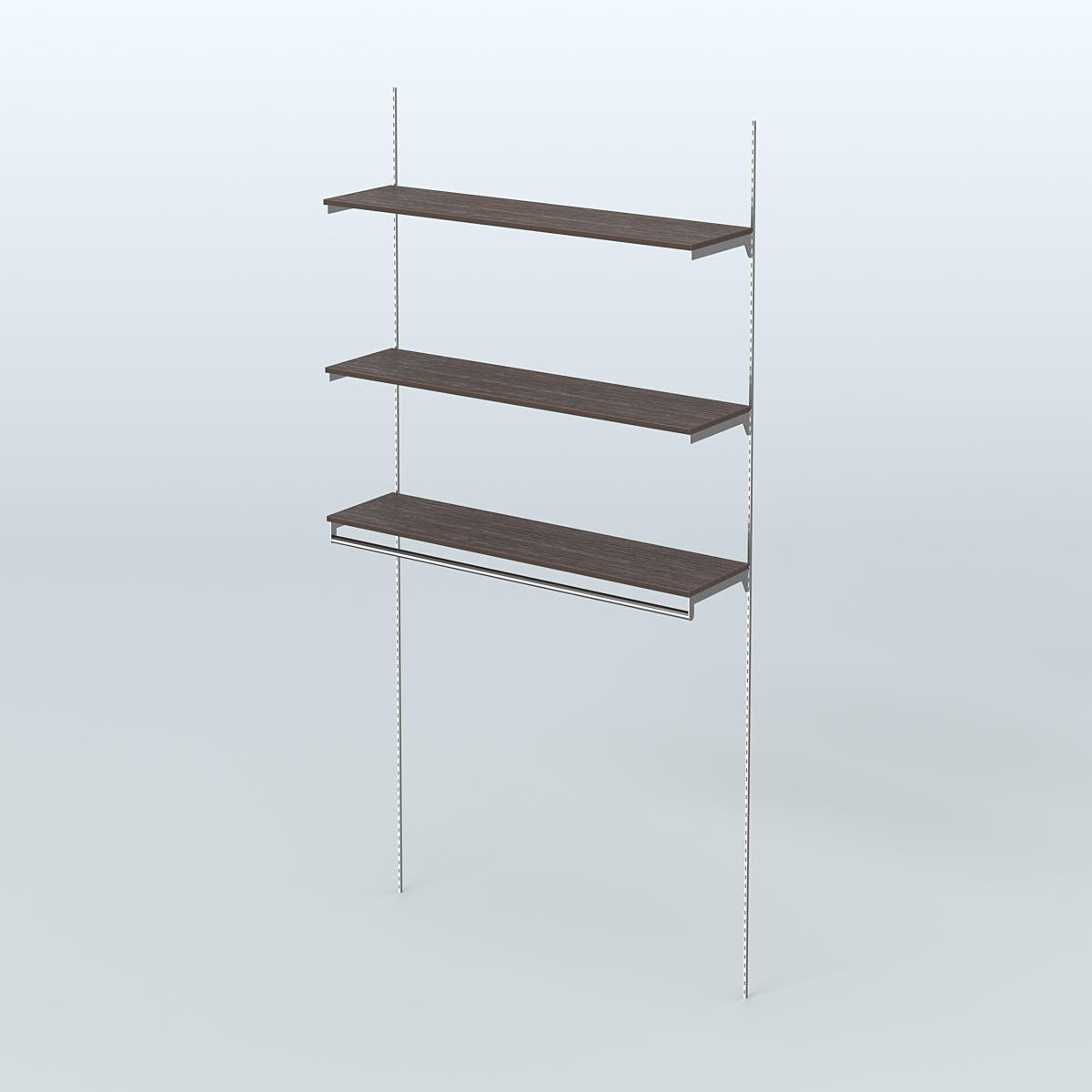 Модульная система Neo Fix №13 со сборным поручнем и тремя полками ДСП 16 мм (1200 мм) Дуб Венге