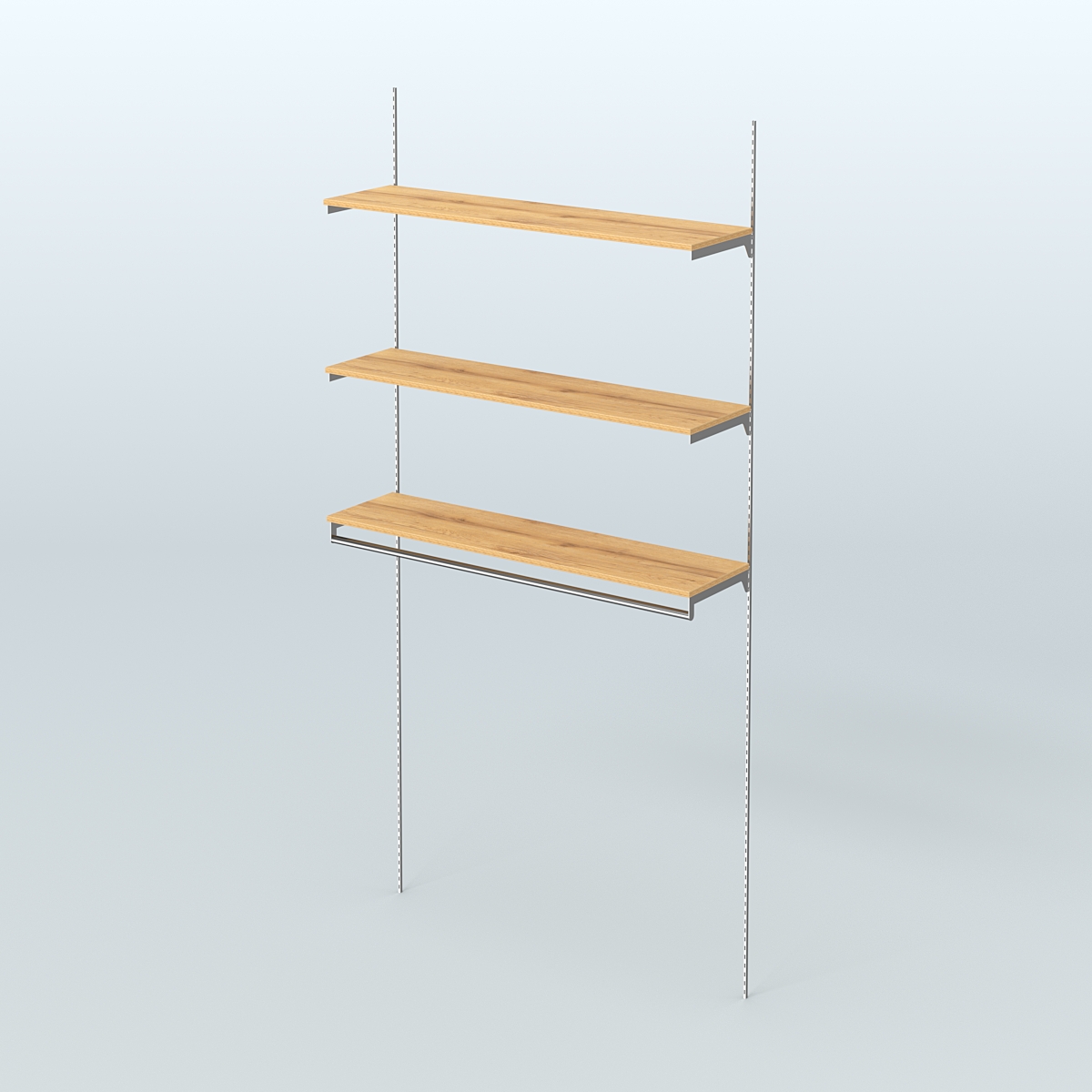 Модульная система Neo Fix №13 со сборным поручнем и тремя полками ДСП 16 мм (1200 мм) Дуб Золотистый