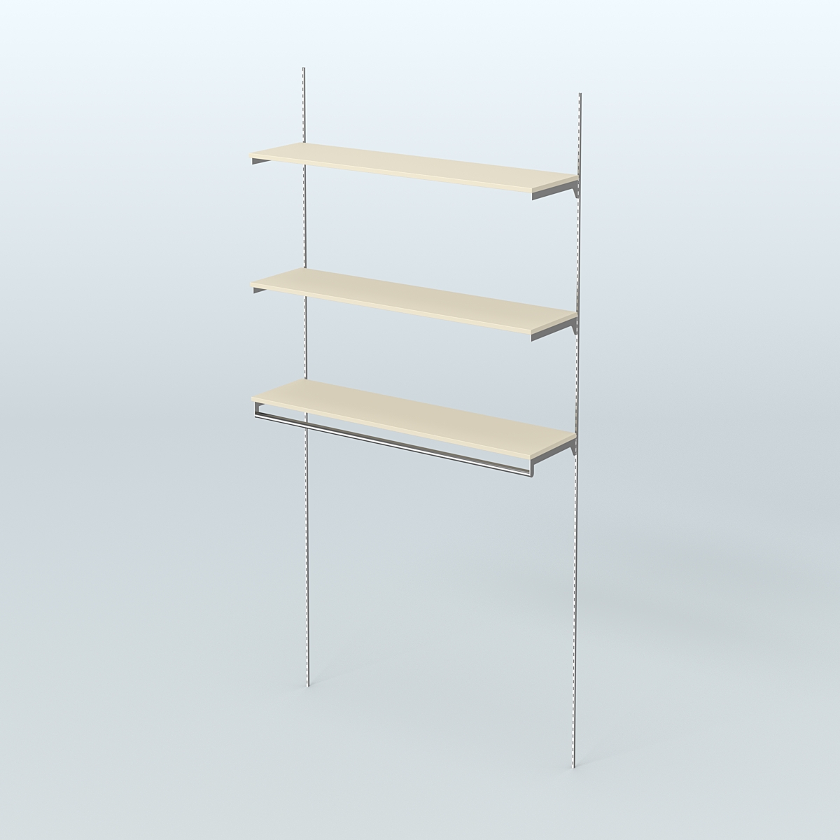 Модульная система Neo Fix №13 со сборным поручнем и тремя полками ДСП 16 мм (1200 мм) Крем Вайс