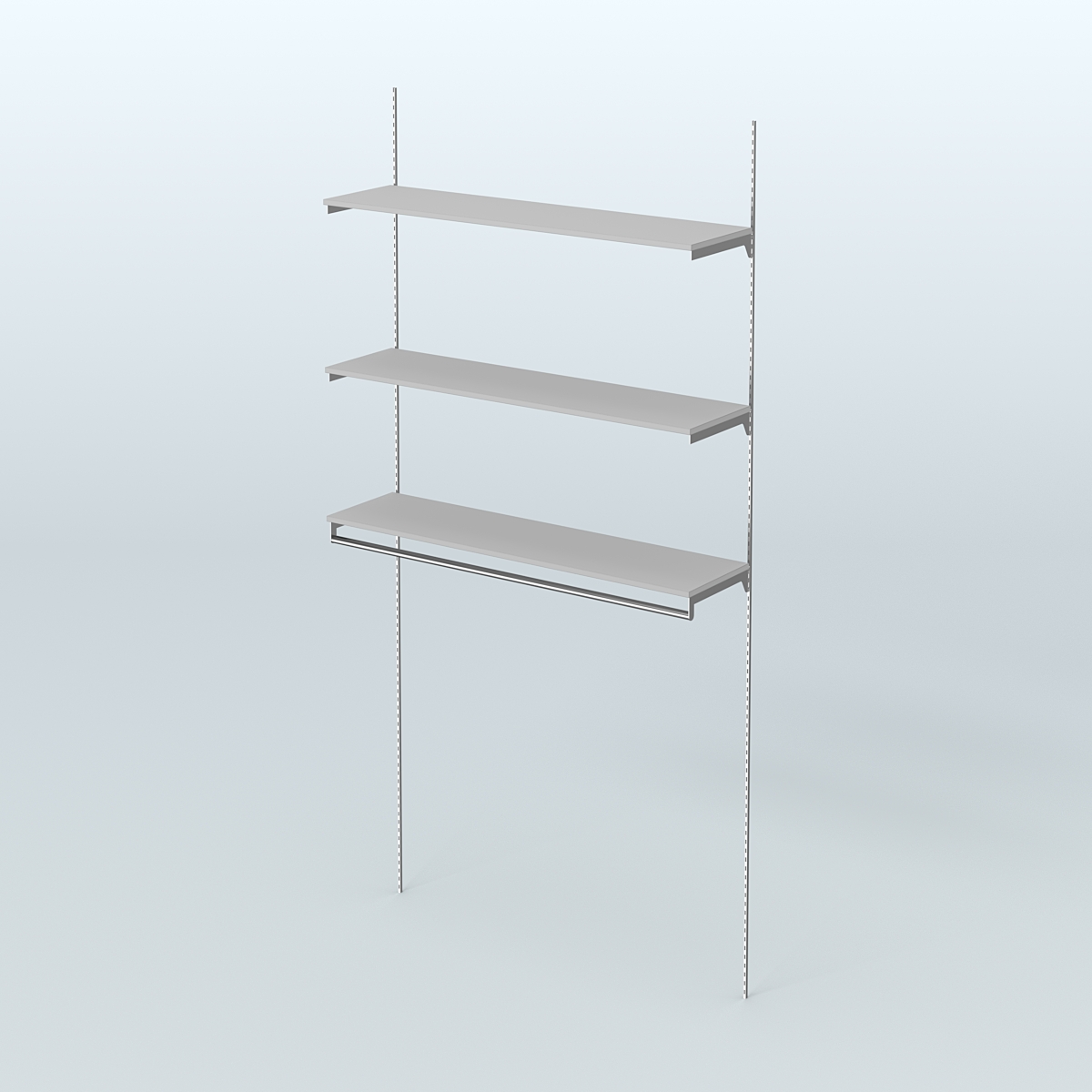 Модульная система Neo Fix №13 со сборным поручнем и тремя полками ДСП 16 мм (1200 мм) Серый