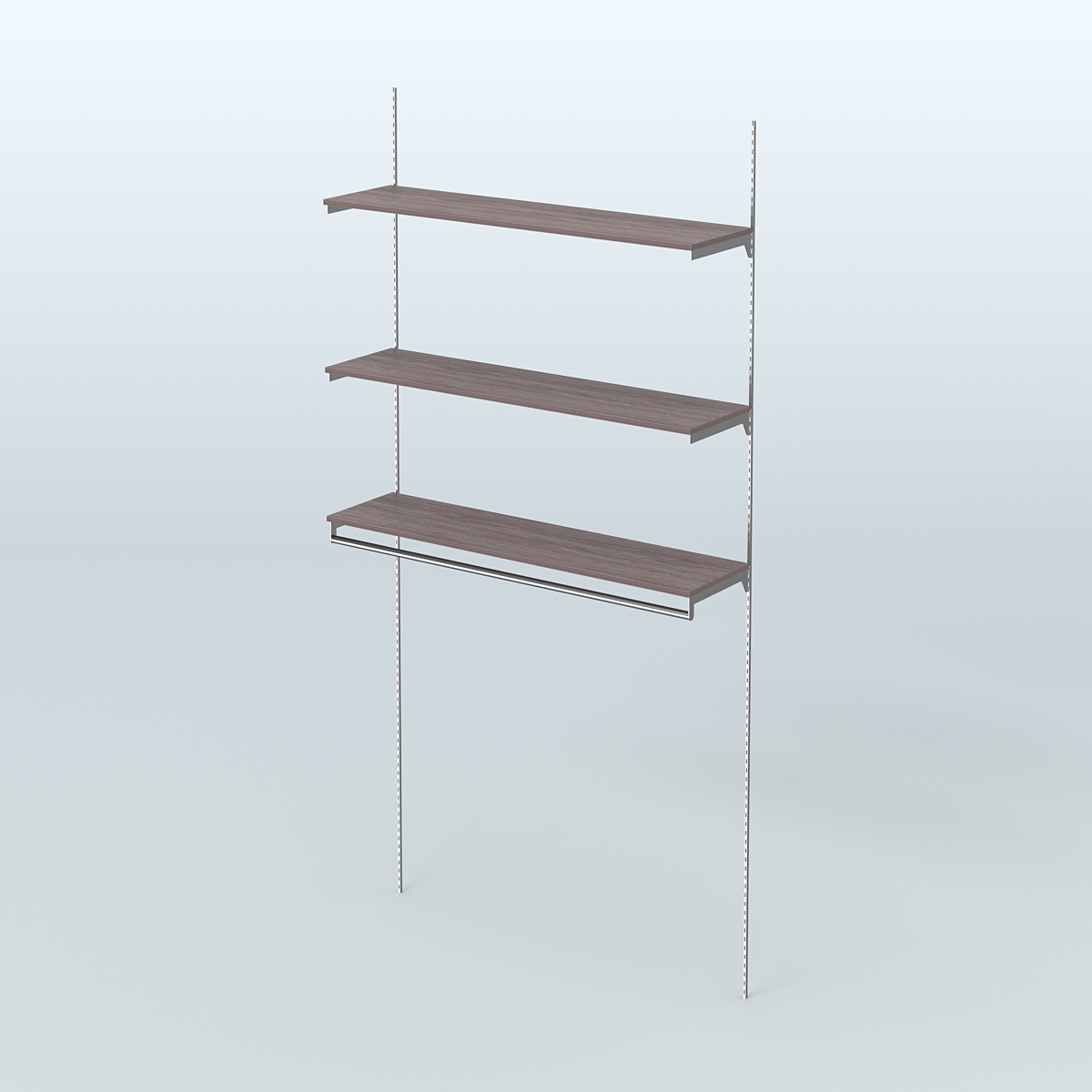 Модульная система Neo Fix №13 со сборным поручнем и тремя полками ДСП 16 мм (1200 мм) Ясень Анкор темный