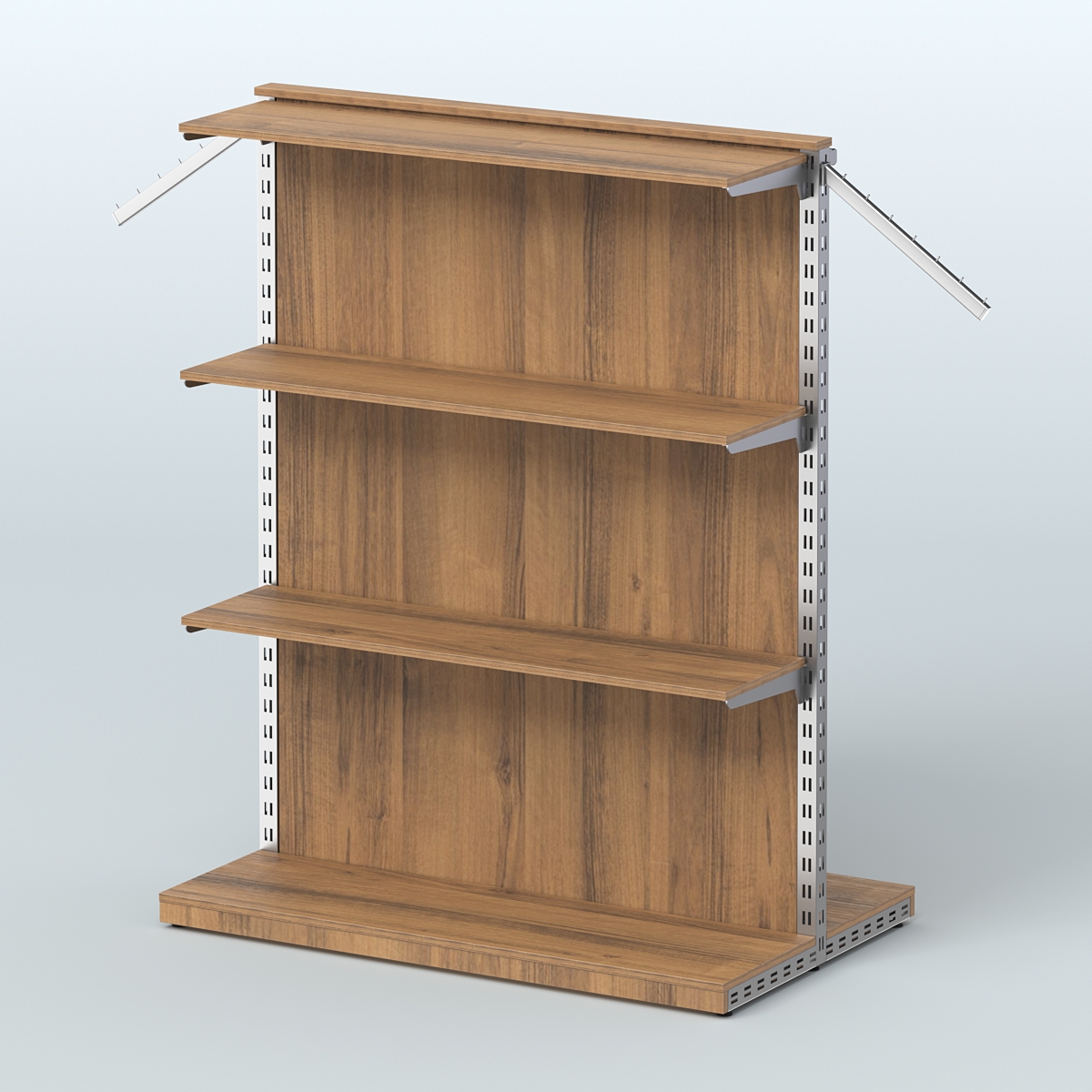 Система ЭЛЕГАНТ островная с задней стенкой и прямыми полками ДСП №11 Орех