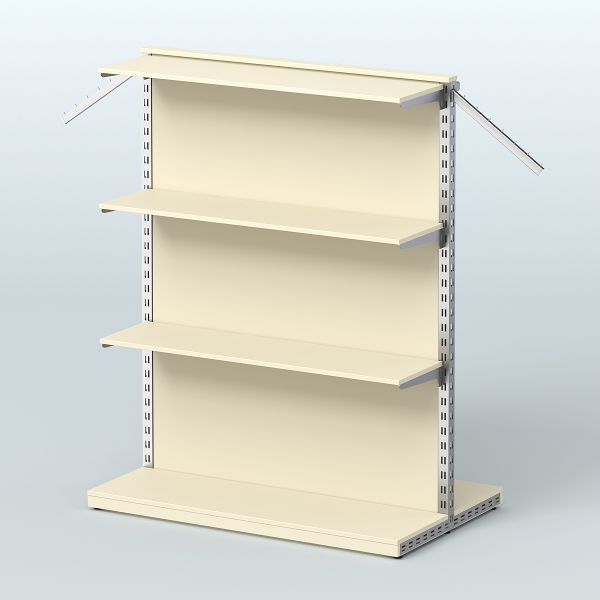 Система ЭЛЕГАНТ островная с задней стенкой и прямыми полками ДСП №11 Крем Вайс