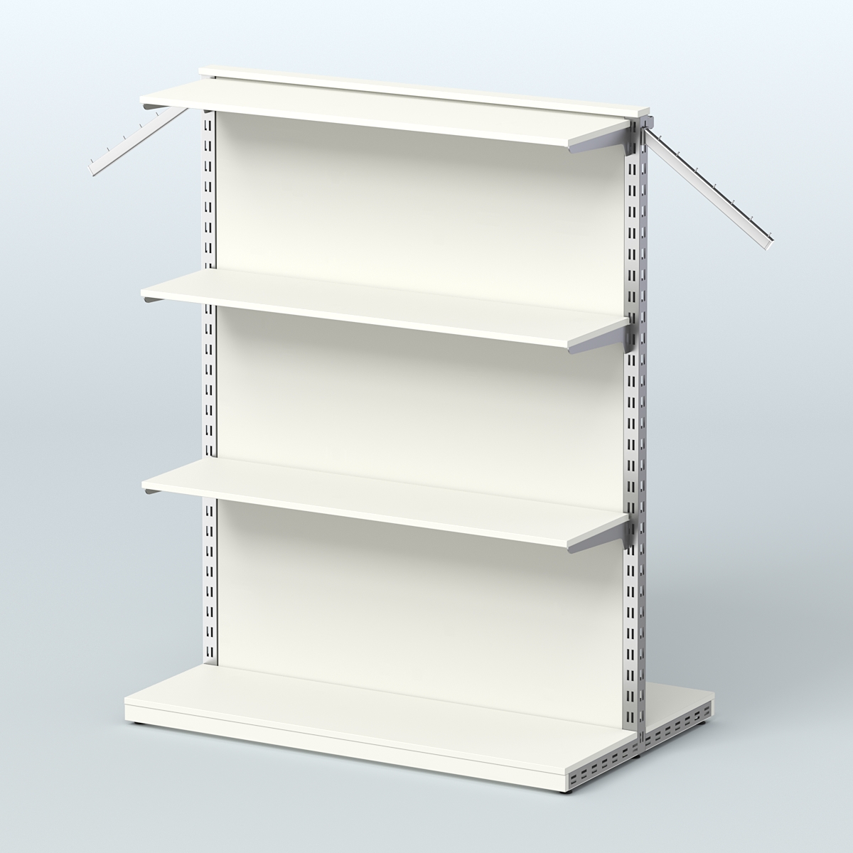 Система ЭЛЕГАНТ островная с задней стенкой и прямыми полками ДСП №11 Белый