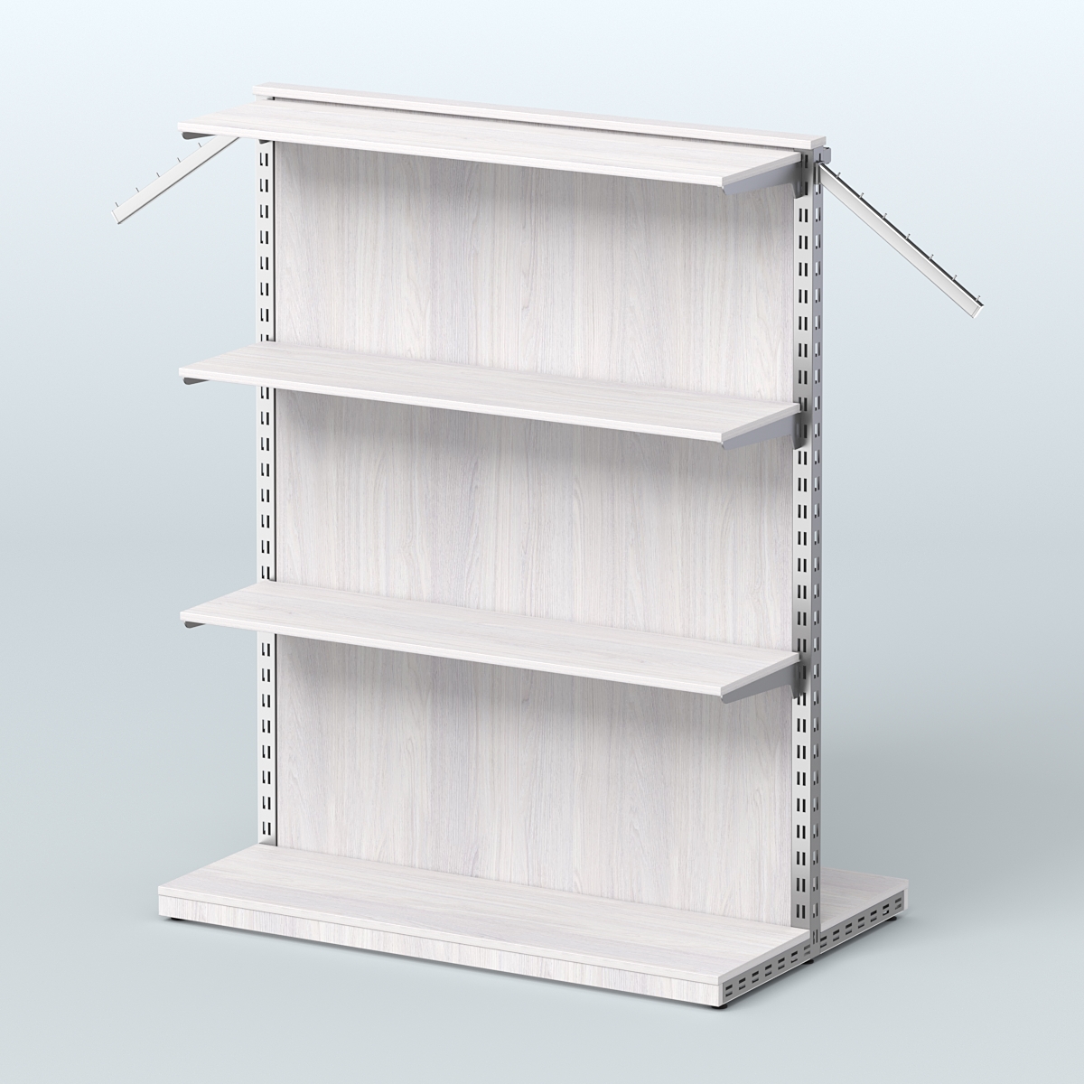 Система ЭЛЕГАНТ островная с задней стенкой и прямыми полками ДСП №11 Ясень Анкор светлый